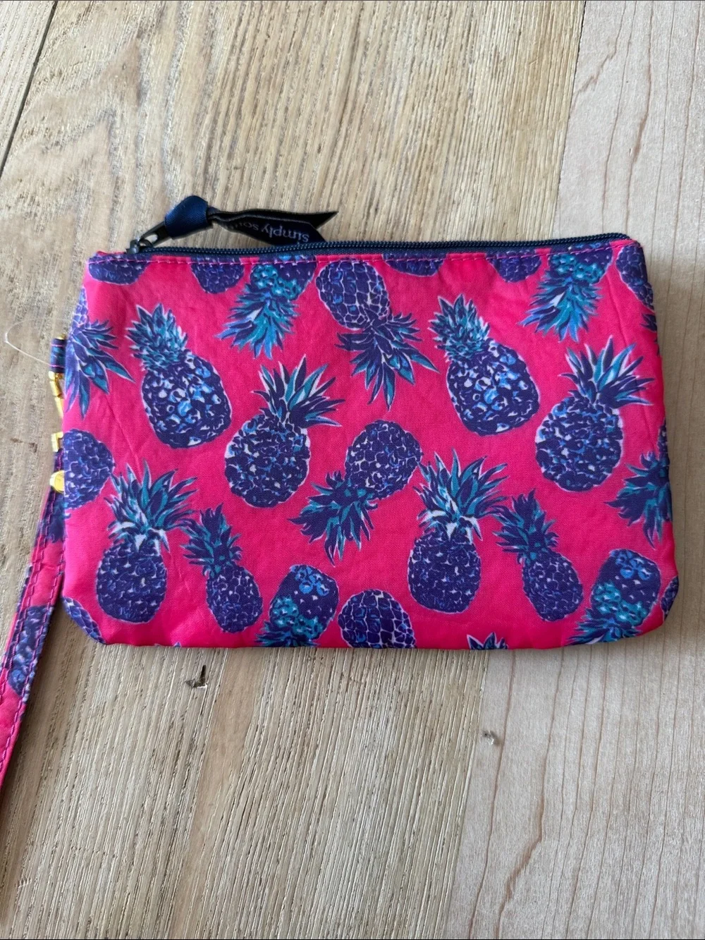 Simply Southern Hot Pink Floral Clear-Front Wristlet Phone Wallet
